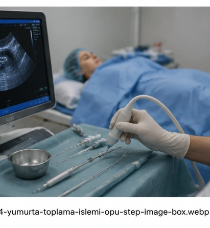 Yumurta toplama aşamasında kullanılan ultrason ve steril işlem ekipmanı