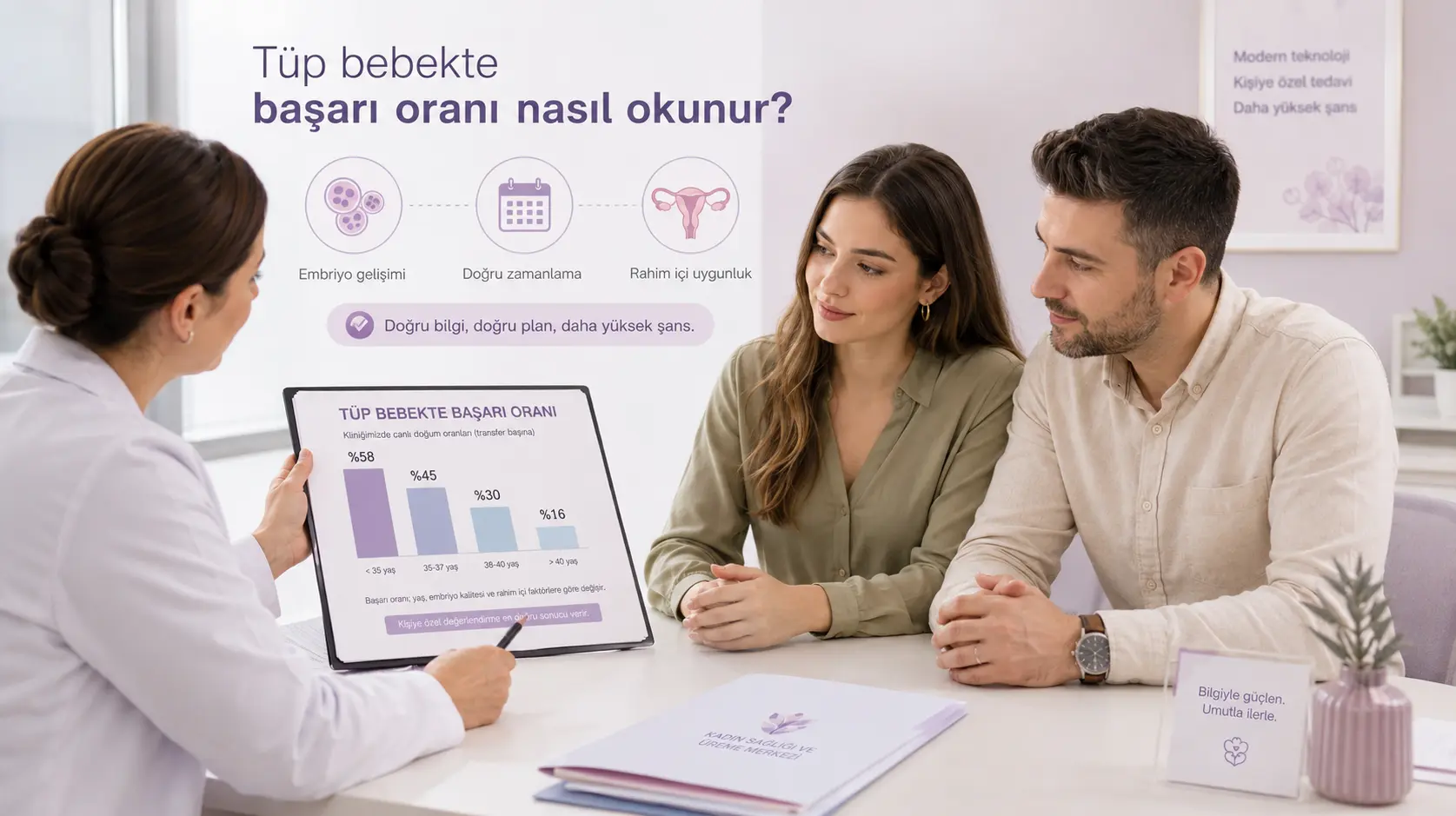Tüp bebek başarı oranları ve tedavi sonuçları üzerine doktor görüşmesi