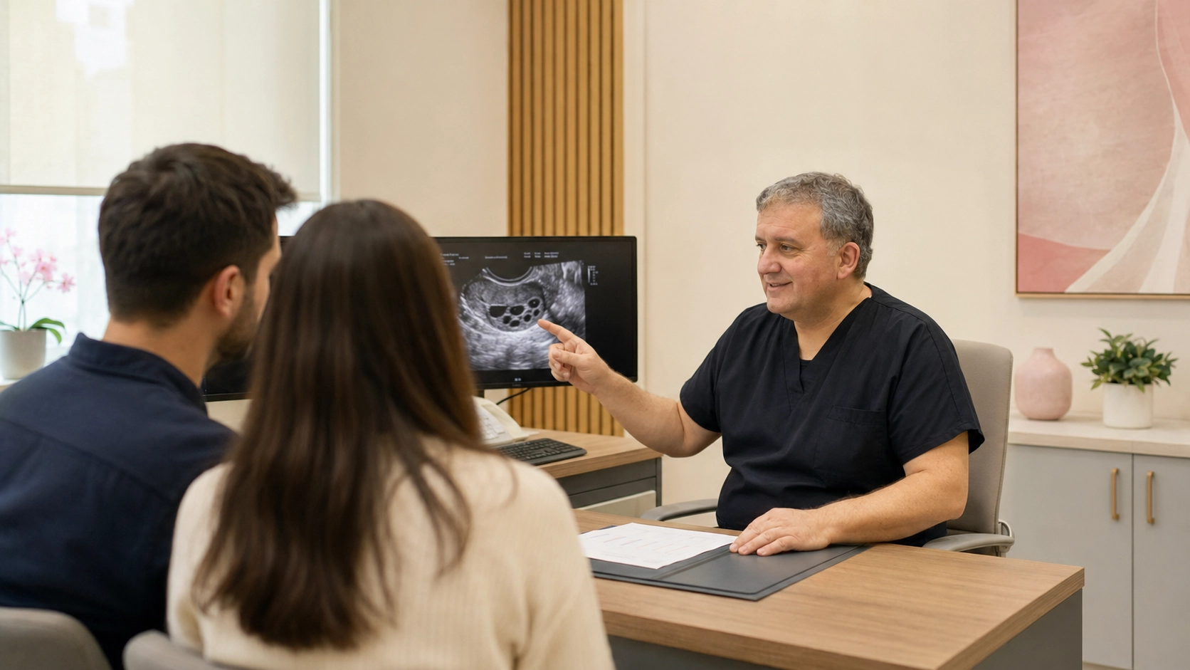 Düşük AMH ve yumurtalık rezervi için kişisel tedavi seçeneklerini açıklayan tüp bebek doktoru
